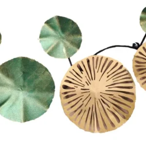 Decoratiune perete METAL ART, verde/auriu, metal, 74x5x38 cm