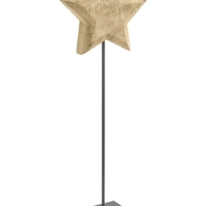 Decoratiune Stern din lemn si metal, ideala pentru Craciun, 82 cm inaltime