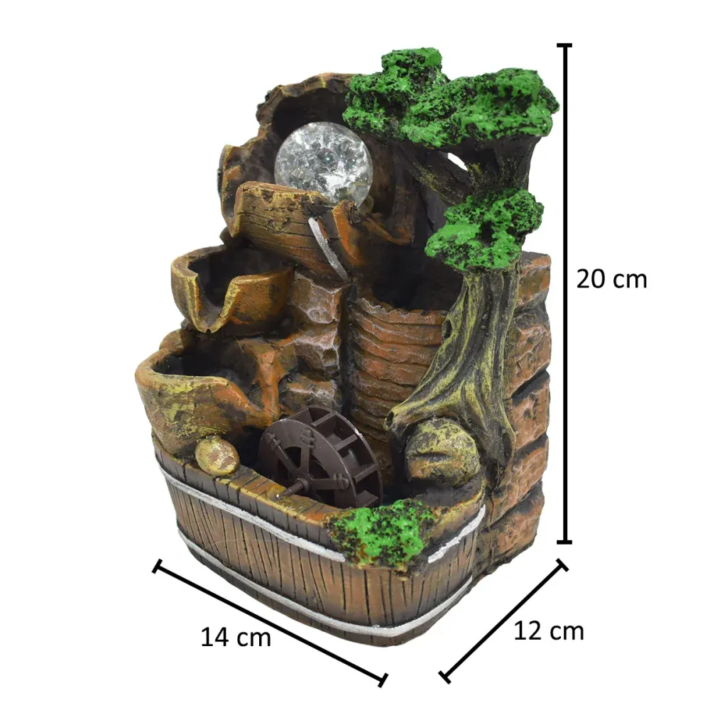Fantana arteziana, LED, pompa submersibila, Naimeed D5090, 14x12x20cm