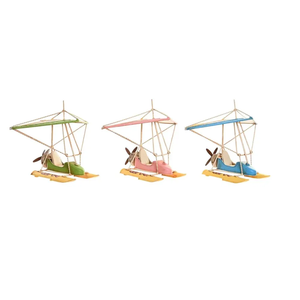 Figură Decorativă DKD Home Decor 32,5 x 20,5 x 24 cm Albastru Roz Verde Vintage (3 Piese)
