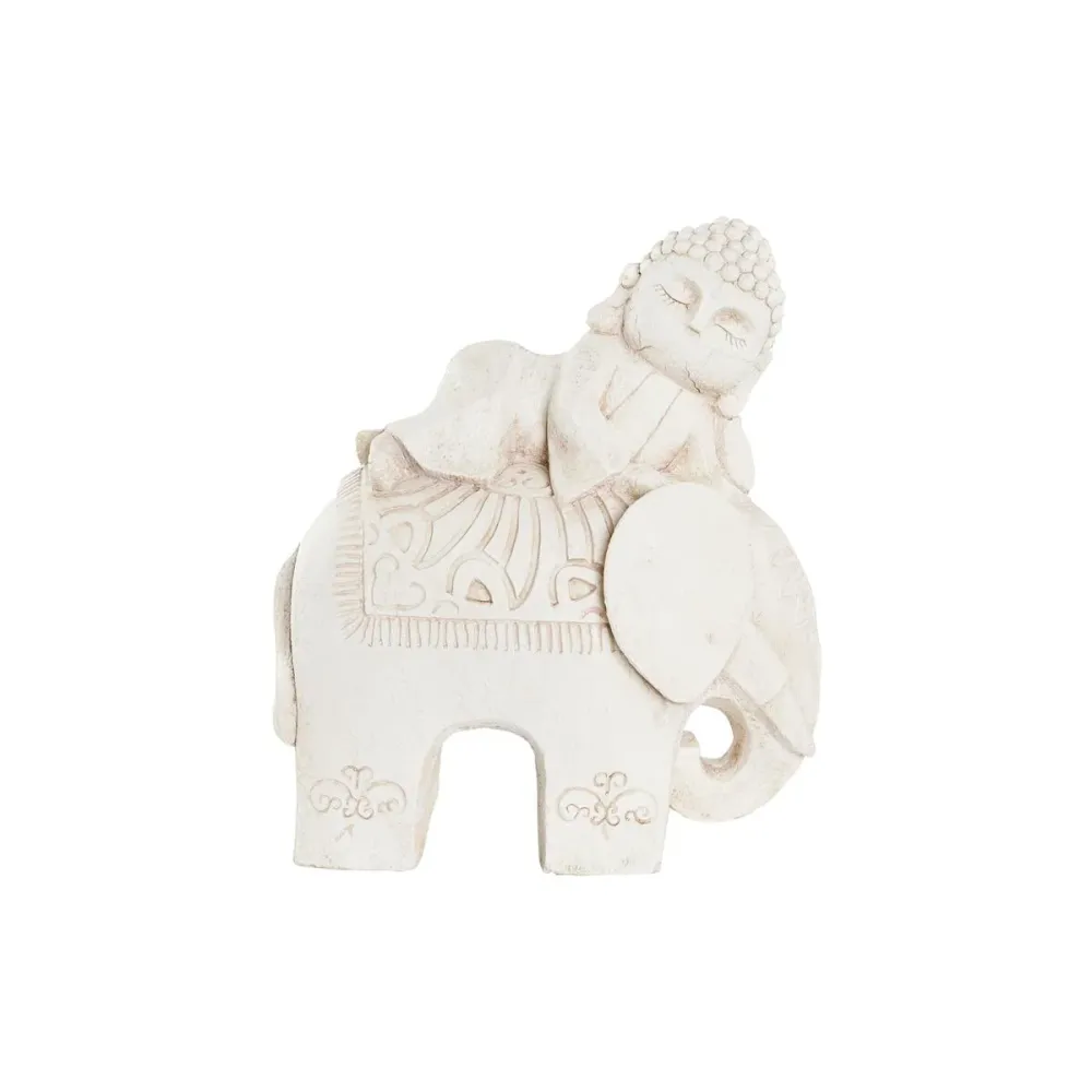 Figură Decorativă DKD Home Decor Finisaj învechit Elefant Alb Oriental Magneziu (42 x 24 x 46 cm)
