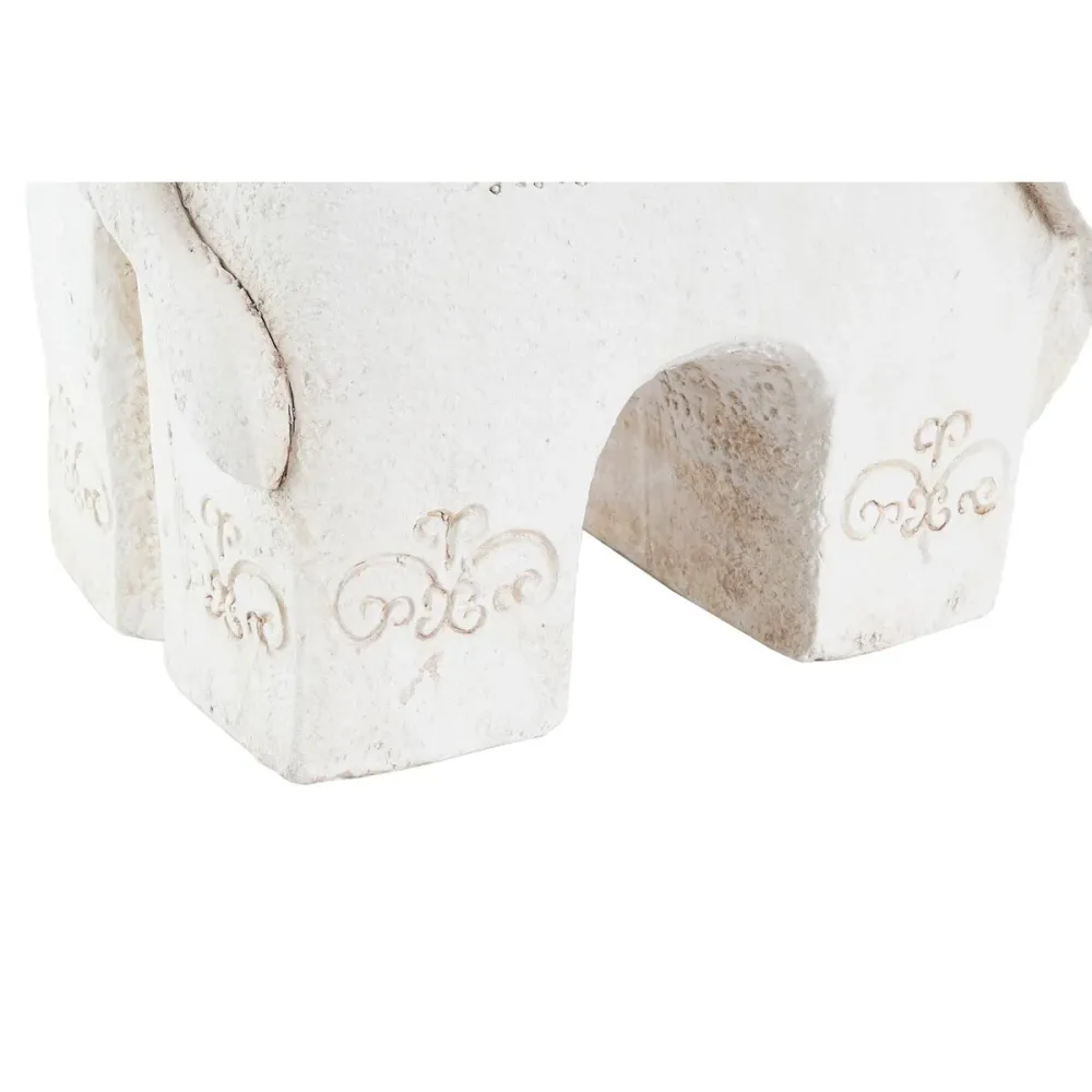 Figură Decorativă DKD Home Decor Finisaj învechit Elefant Alb Oriental Magneziu (42 x 24 x 46 cm)