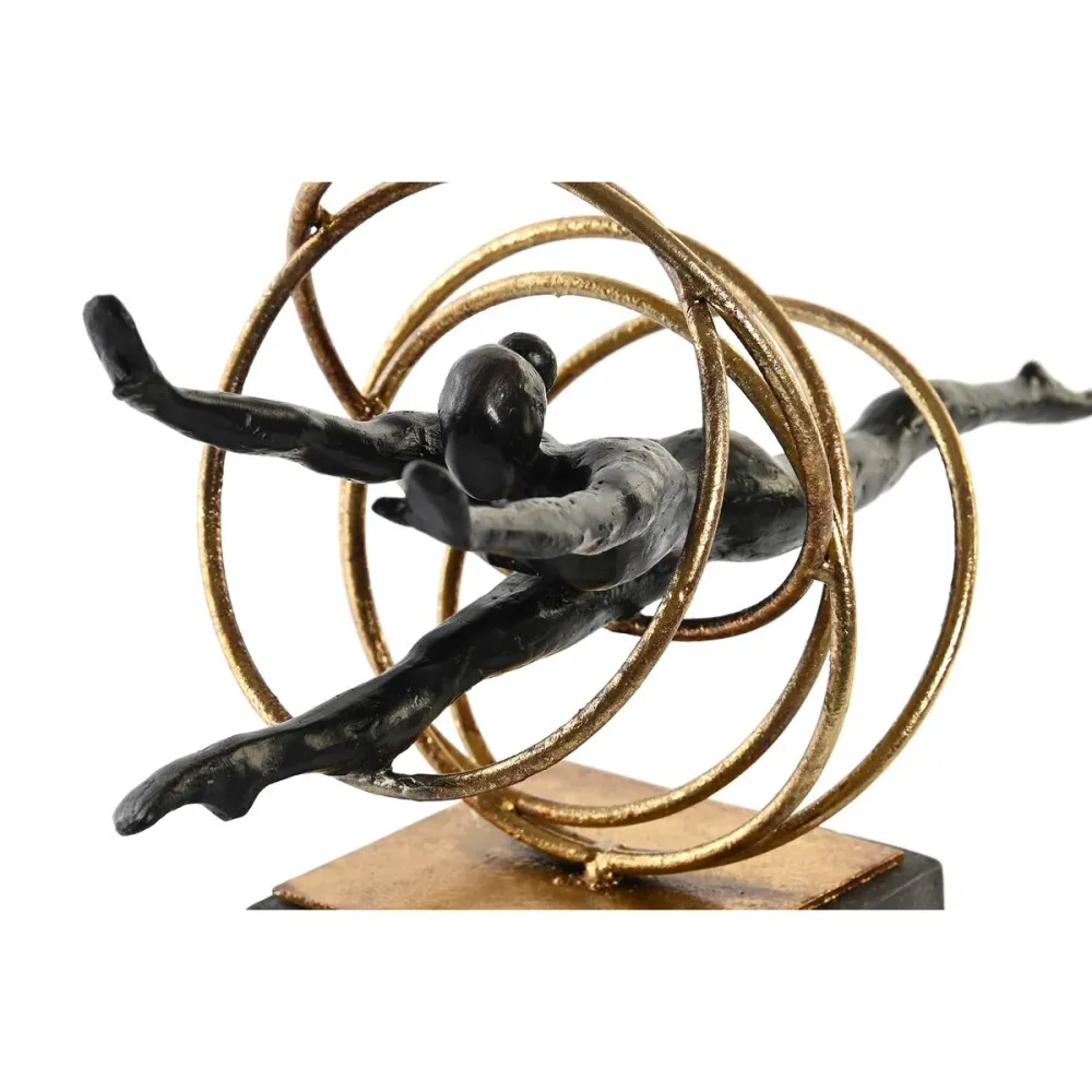 Figură Decorativă DKD Home Decor Negru Auriu* Metal Rășă Modern (36 x 14 x 29,5 cm)
