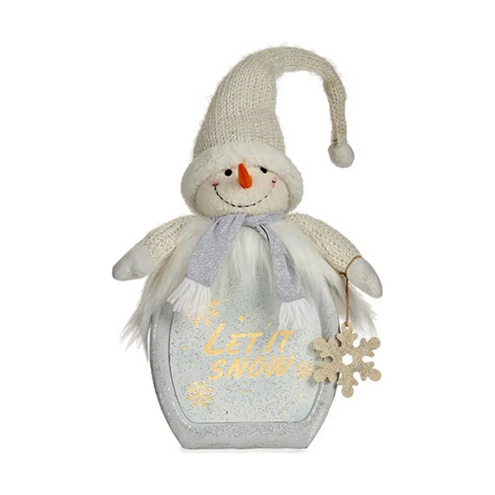 Figură Decorativă Om de Zăpadă Alb 15 x 65,5 x 27 cm