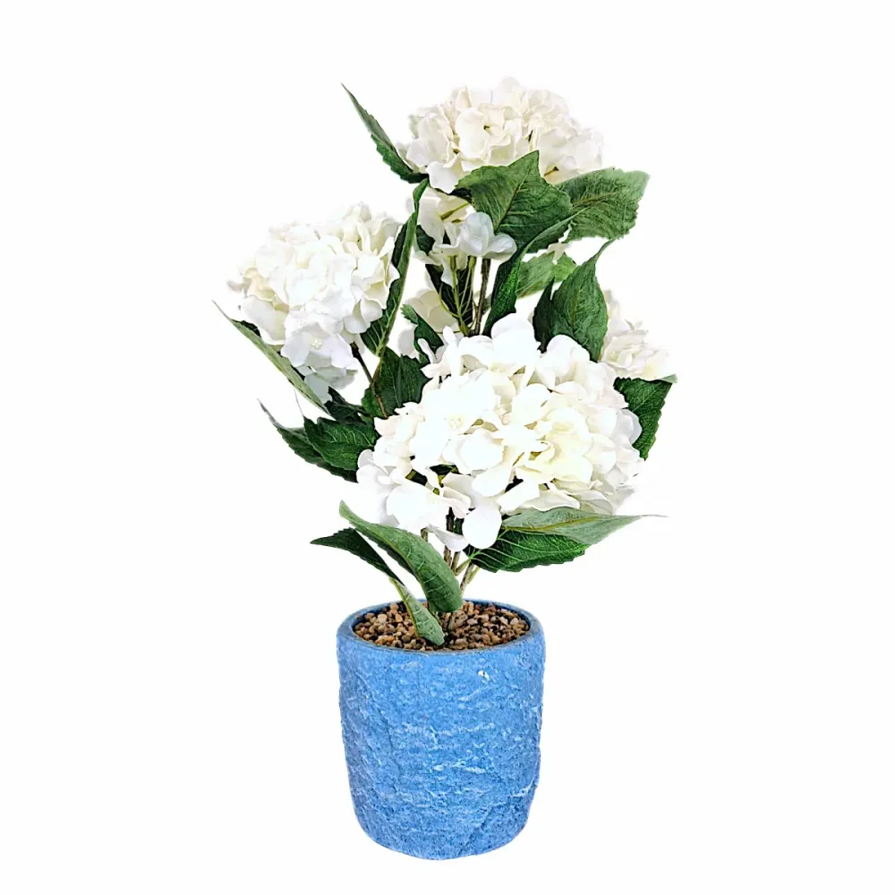 Floare artificiala ghiveci, Hortensie, Naimeed D2854, 39x39x50cm, Alb