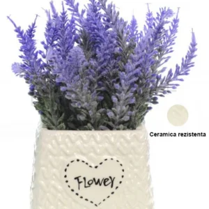 Floare artificiala Lavanda ghiveci din Ceramica, 10x10x20cm