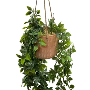 Ghiveci suspendat din Ceramica cu Planta Curgatoare artificiala