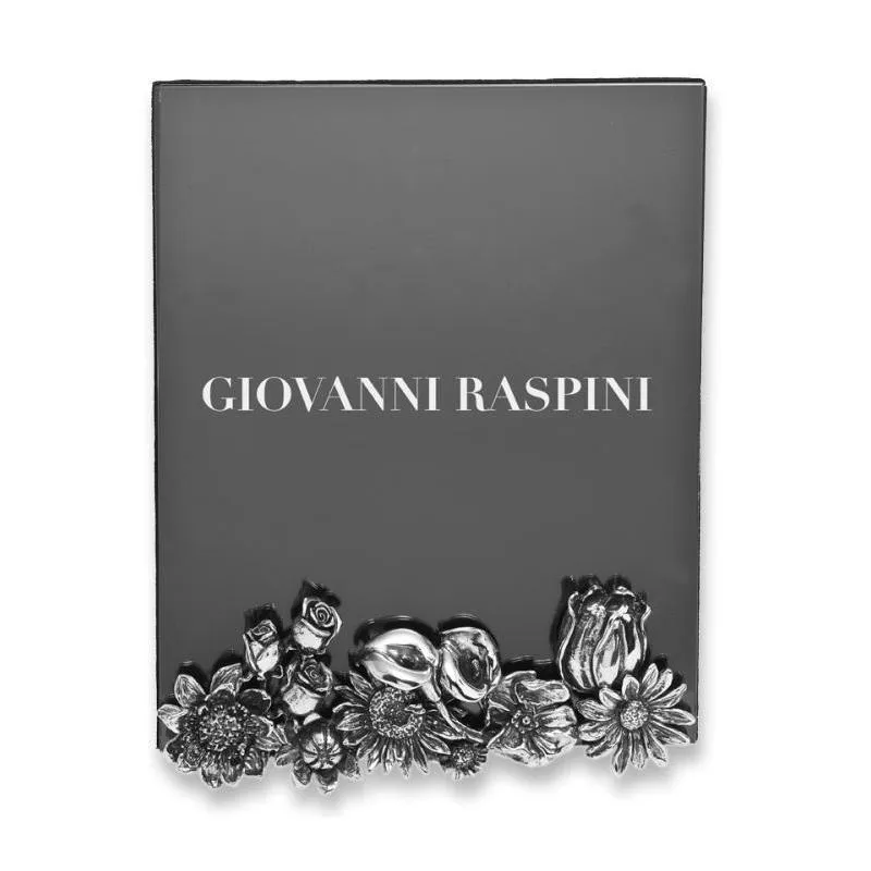 Giovanni Raspini Ramă din sticlă Mari Flori 16x20cm bronz alb B0354