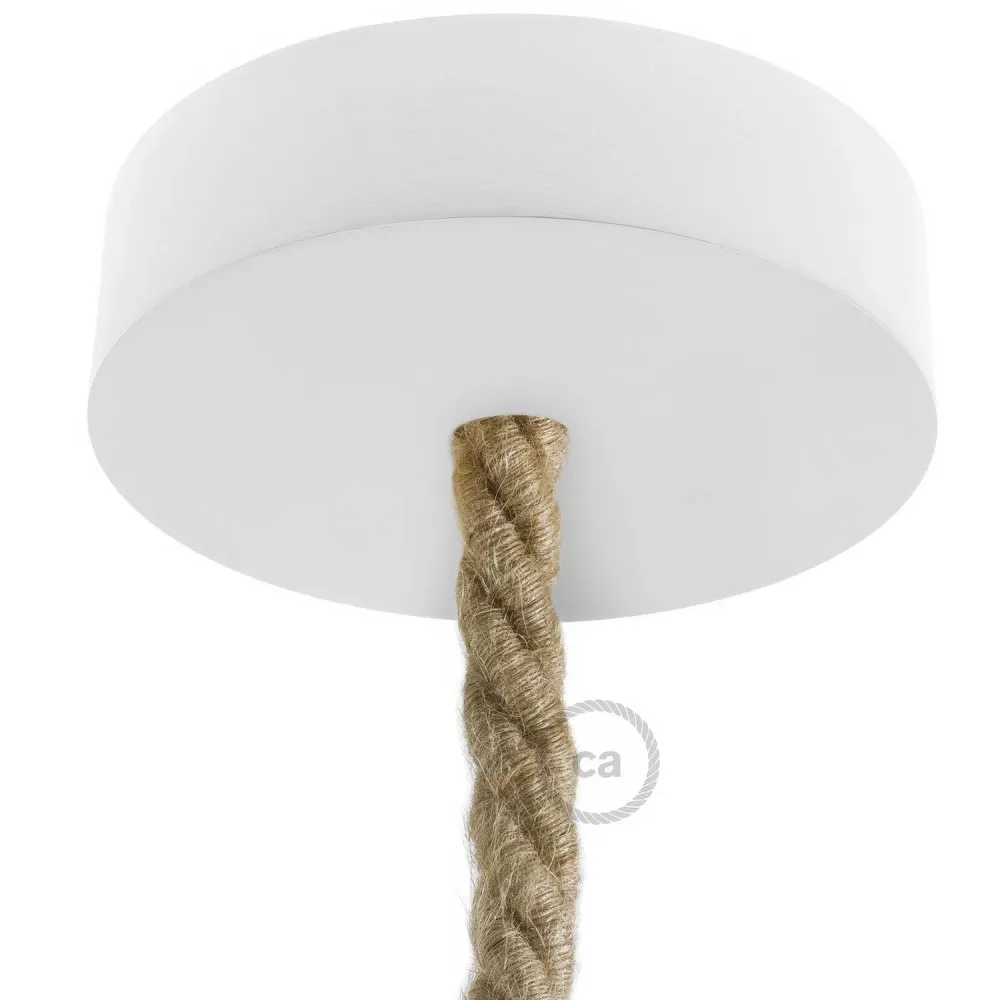 Kit rozetă de tavan din lemn pentru cordon XL - Alb