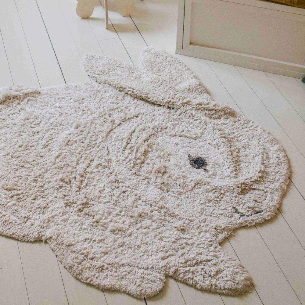 Lorena Canals Covor pentru copii cu iepurași de animale 130 x 135 cm