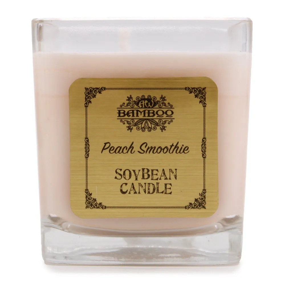 Lumânare parfumată cu aromă de smoothie de piersici în borcan de ceară de soia