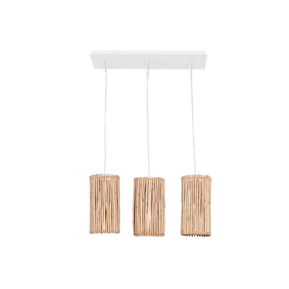 Lustră Home ESPRIT Alb Natural Lemn de eucalipt 50 W 20 x 20 x 40 cm