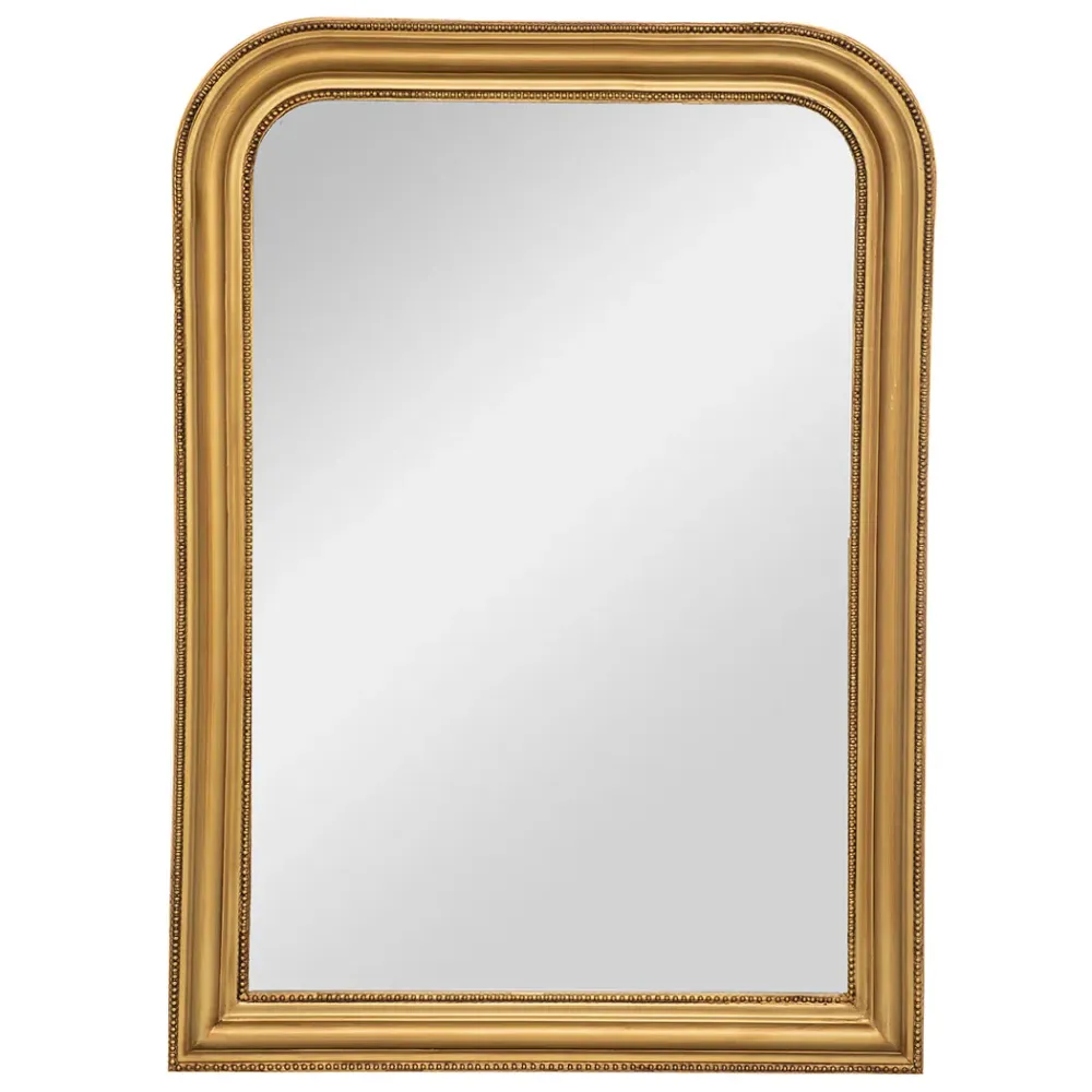 Oglinda decorativa verticala Atmosphera Adele cu rama din lemn bej, 74x104 cm