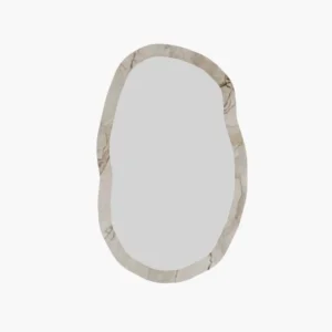 Oglinda perete LOSSA, bej cu efect de marmura, 52x86 cm