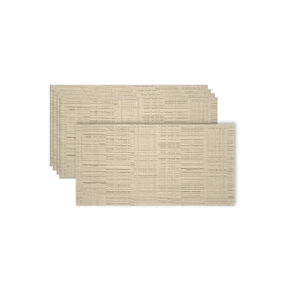 Panou decorativ din praf de piatra, Naimeed D7327, flexibil, ignifug, rezistent la razele UV, 120x60x0.2 cm, bej vanilie