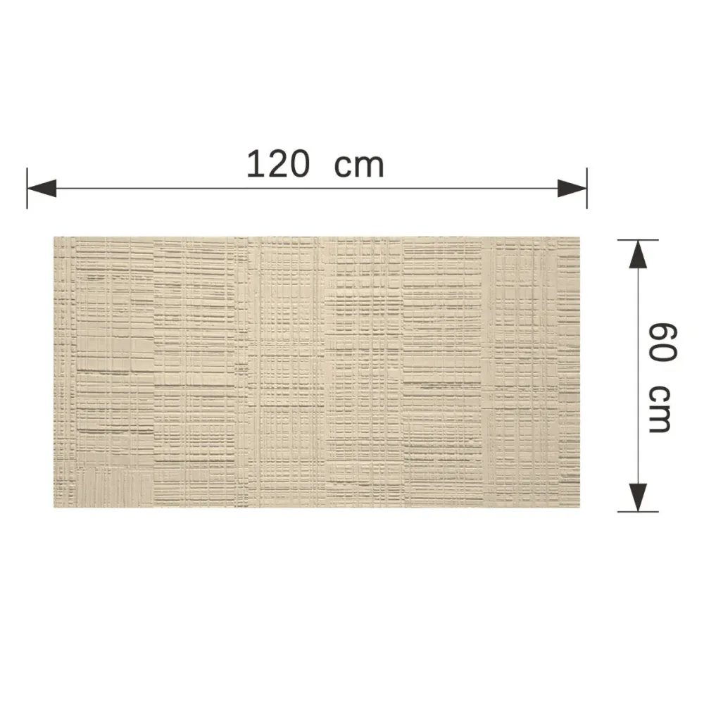 Panou decorativ din praf de piatra, Naimeed D7327, flexibil, ignifug, rezistent la razele UV, 120x60x0.2 cm, bej vanilie