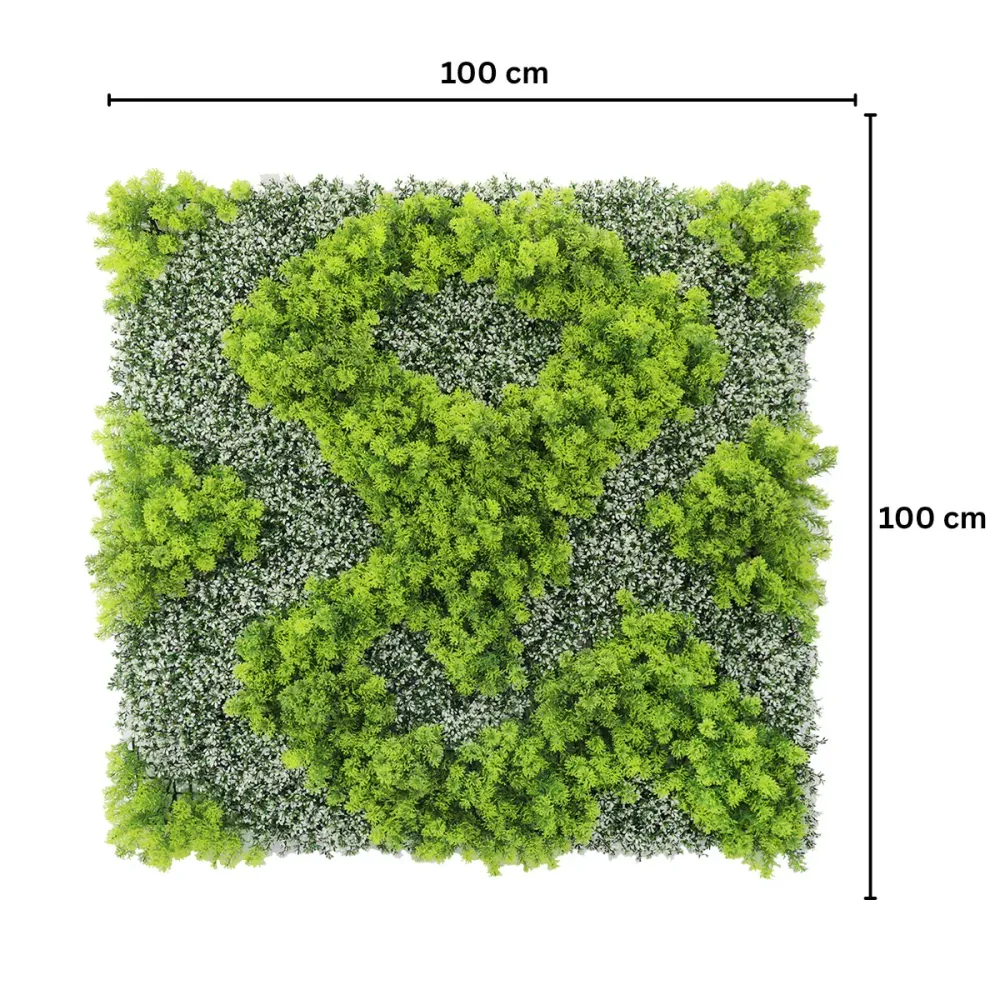 Panou din plante artificiale,cu frunze, Naimeed D7441, Verde, 100x100 cm