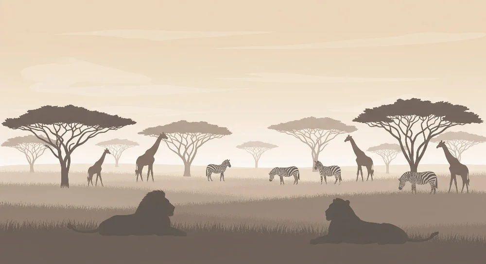 Papel de parede crianç | Safari african cu animale majestuoase