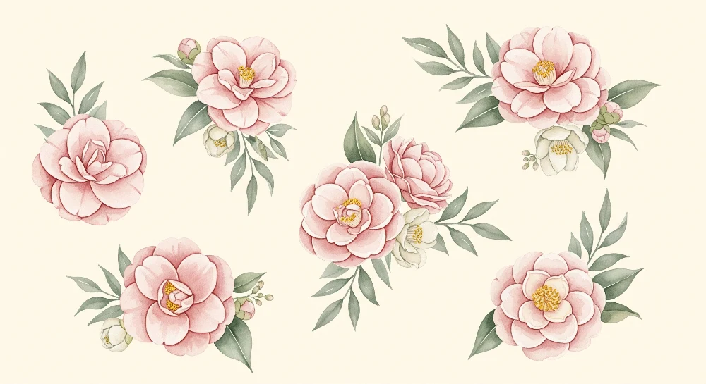 Papel de parede quarto bebê | Șase grămezi de flori elegante