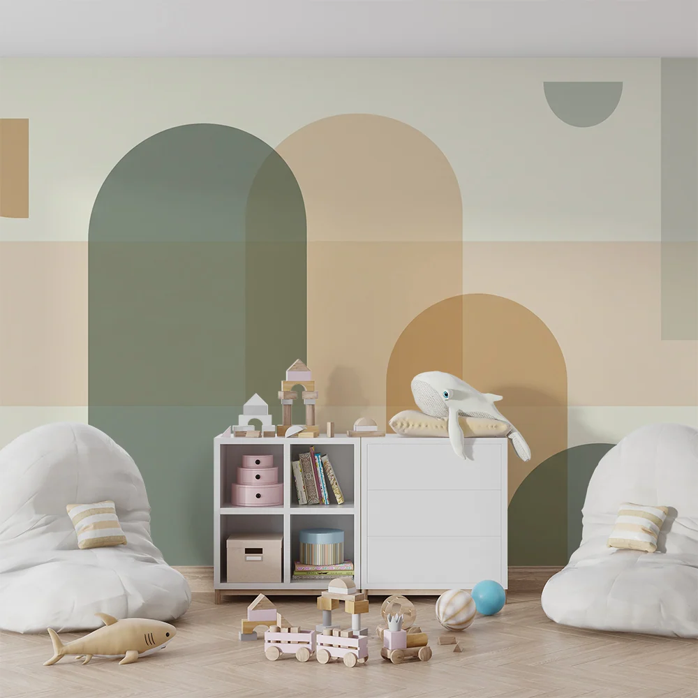 Papel de parede quarto bebê | Modele geometrice în arcade
