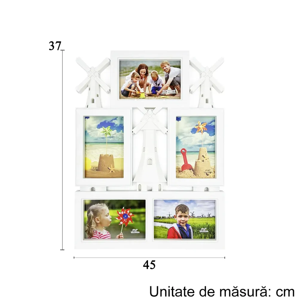 Rama foto, 5 poze, Naimeed D4546W, Alb