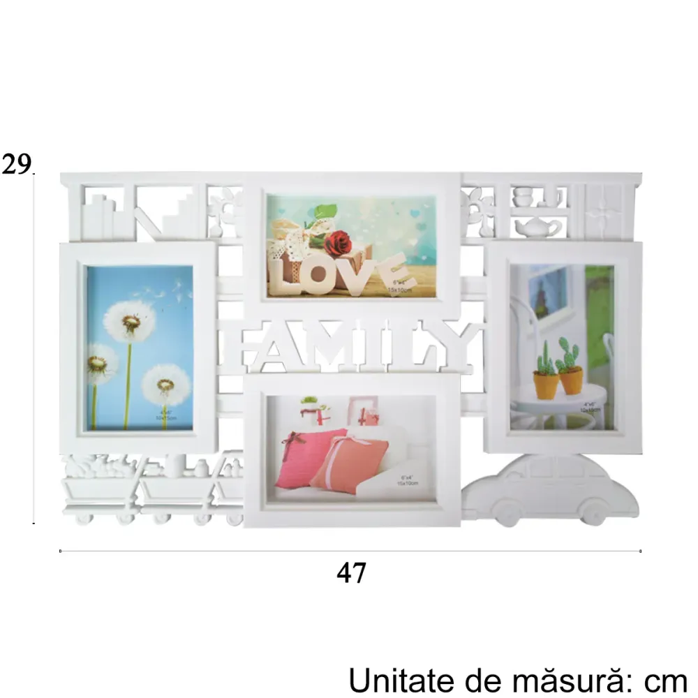 Rama foto, 4 poze, Naimeed D4579W, Alb