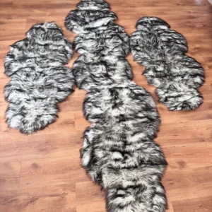 Set 3 blanite sintetice »Sammo« pentru dormitor forma de nor negru