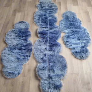 Set 3 blanite sintetice »Valeria« pentru dormitor forma de nor teal