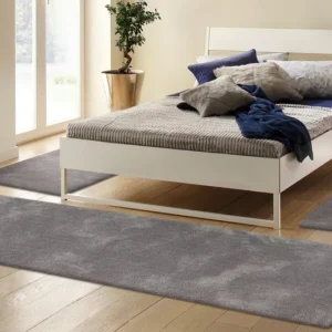 Set 3 covoare pentru dormitor »Magong« foarte moale si pufos gri