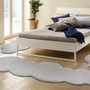 Set 3 covoare pentru dormitor »Magong« foarte moale si pufos gri