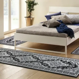 Set 3 covoare pentru dormitor Oriental DELAVITA, gri