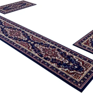 Set 3 covoare pentru dormitor Oriental DELAVITA albastru