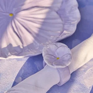 Set 6 Inele ceramice pentru servet de masa -panselute