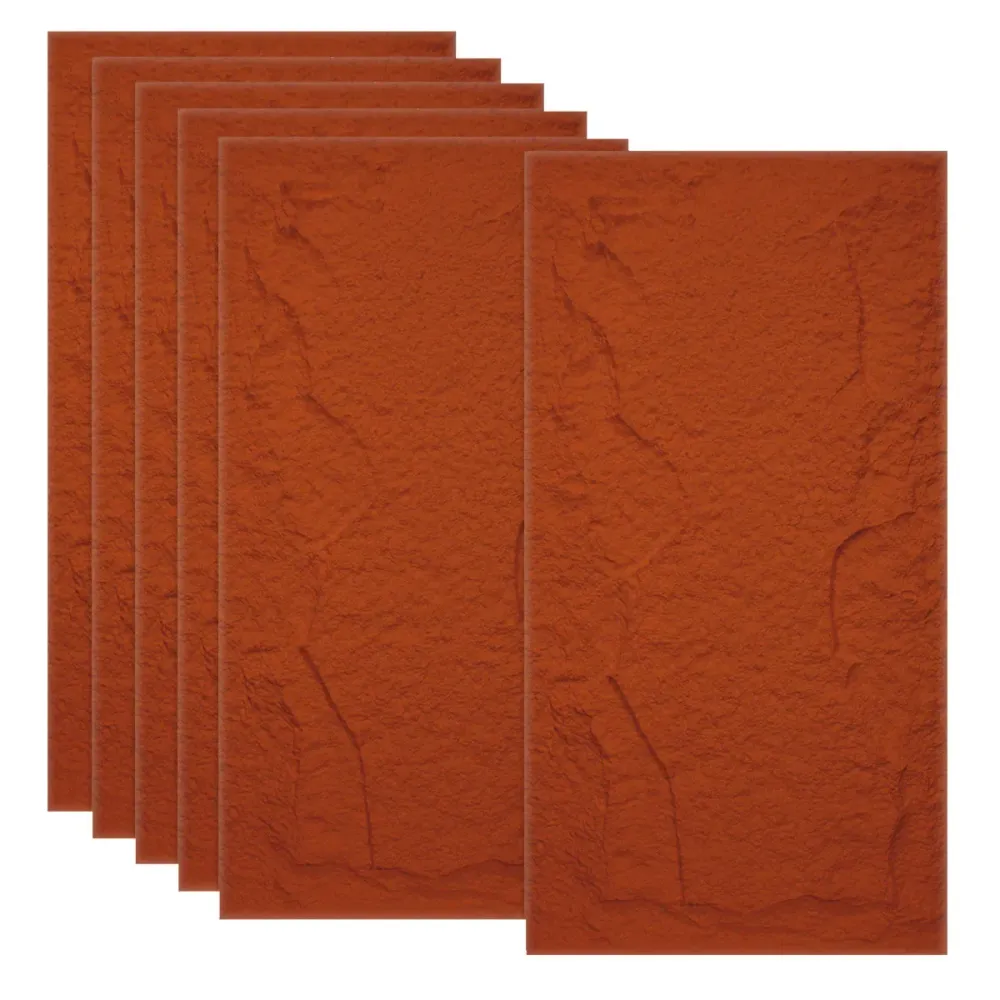 Set 6 x Panou Decorativ 3D, Naimeed D5755, ultrausor, design elegant, PU, 120 x 60 x 5 cm, Rosu