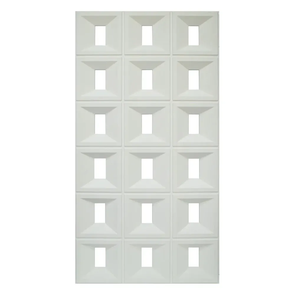 Set 8 x Panou Decorativ 3D, Naimeed D5767, ultrausor, design elegant, PU, 120 x 60 x 3 cm, Alb