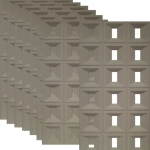 Set 8 x Panou Decorativ 3D, Naimeed D5769, ultrausor, design elegant, PU, 120 x 60 x 3 cm, Maro