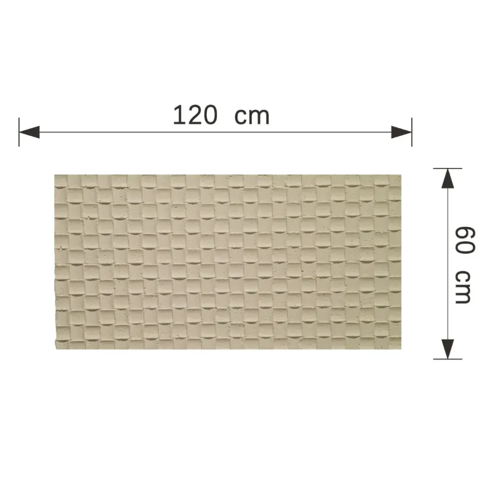 Set 6 panouri decorative din praf de piatra, Naimeed D7340, flexibile, ignifuge, strat protector ceramic, rezistente la ra...