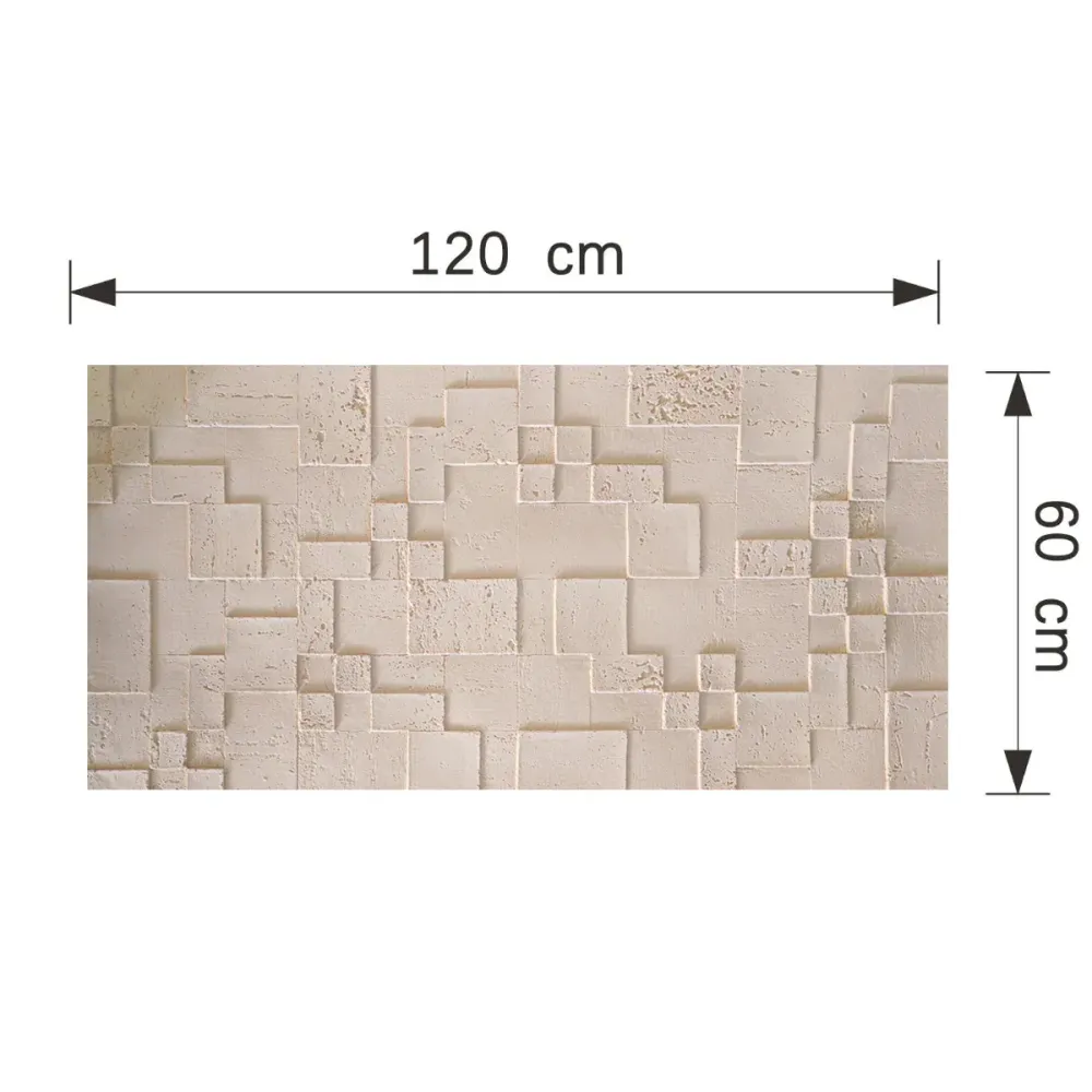 Set 10 panouri decorative din praf de piatra, Naimeed D7363, flexibile, ignifuge, strat protector ceramic, rezistente la r...