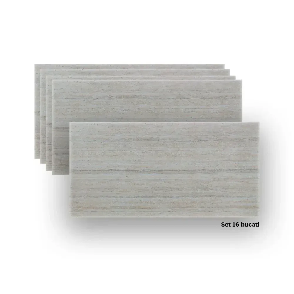 Set 16 panouri decorative din praf de piatra, Naimeed D7310, ignifuge, strat protector ceramic, rezistente la razele UV, 1...