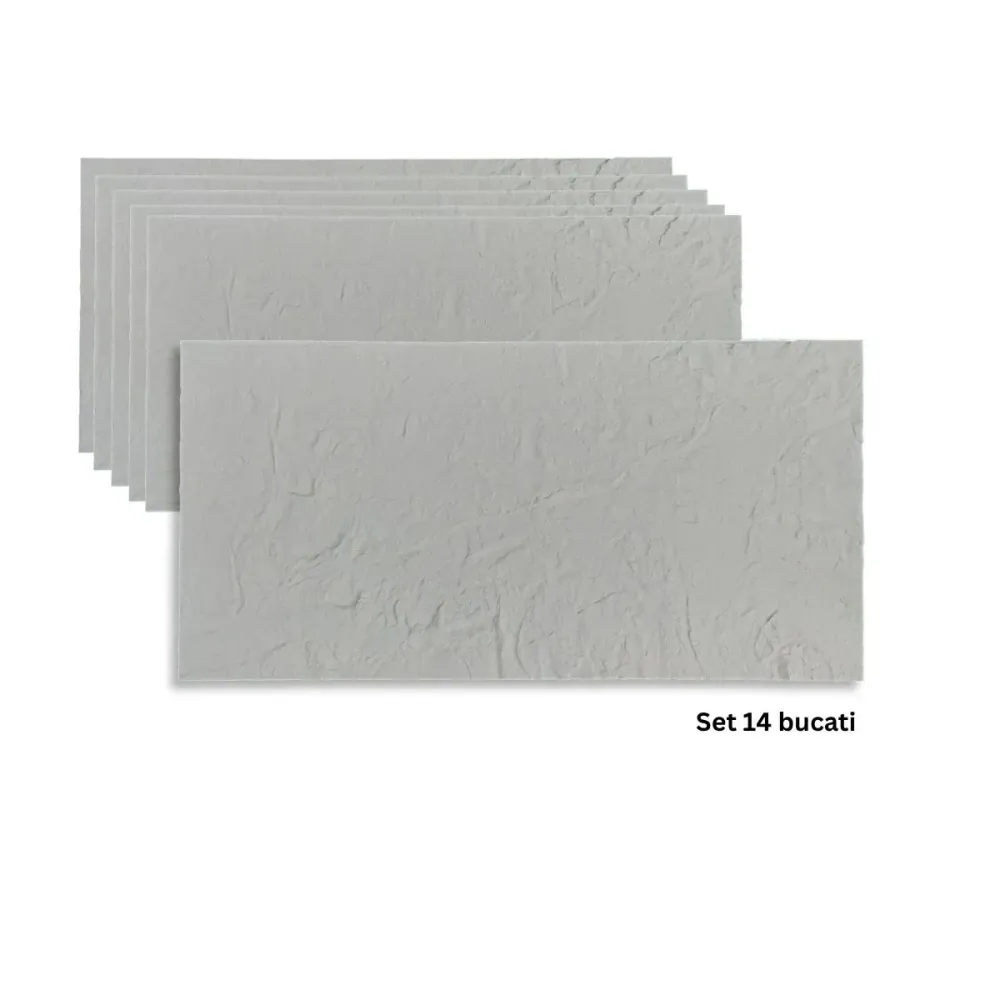 Set 14 panouri decorative din praf de piatra, Naimeed D7316, flexibile, ignifuge, strat protector ceramic, rezistente la r...