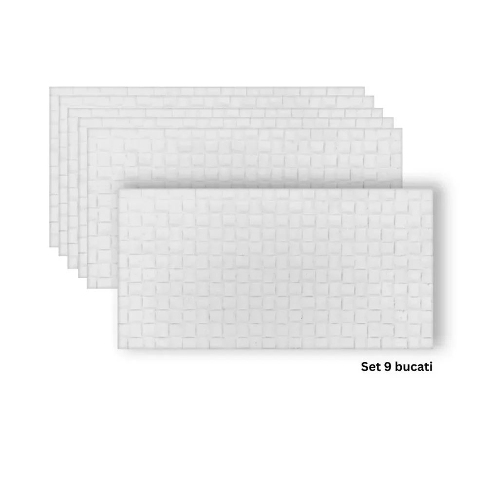 Set 9 panouri decorative din praf de piatra, Naimeed D7339, flexibile, ignifuge, strat protector ceramic, rezistente la ra...