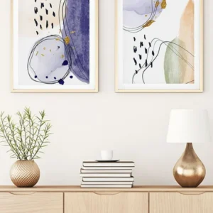 Set 2 tablouri HUHU21, multicolor, 50x70 cm