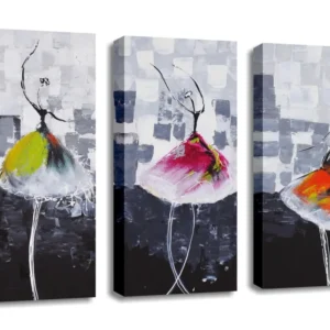 Set 3 tablouri UC033, multicolor, panza, 20x45 cm