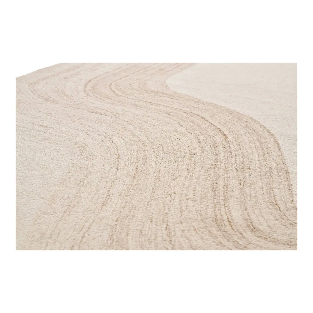 Surat Covor tuftat manual, maro deschis/ivoriu 200x300 cm