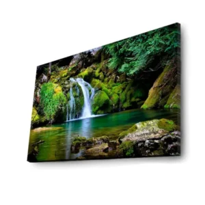 Tablou 4570DACT-34, multicolor, panza/lemn, cu iluminare LED, 70x45 cm