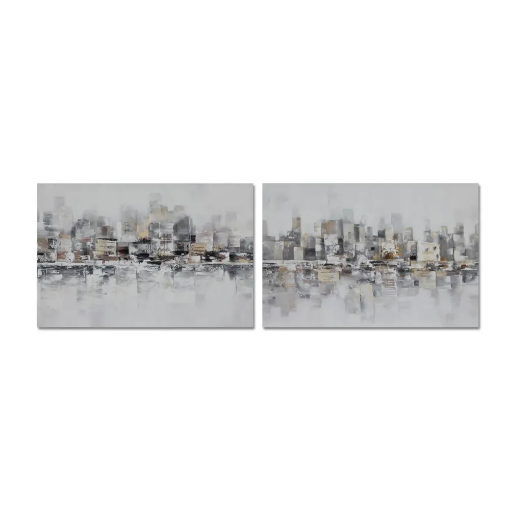 Tablou DKD Home Decor 120 x 2,8 x 80 cm Abstract Loft (2 Unități)