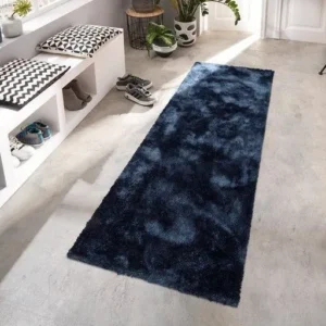 Traversă Dana albastra, foarte groasa si pufoasa 80x200 cm