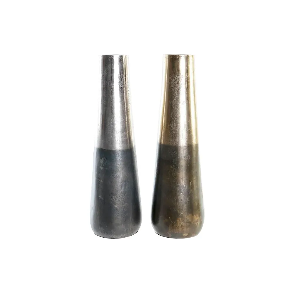 Vază DKD Home Decor 15,5 x 15,5 x 49,5 cm Aluminiu Modern (2 Unități)