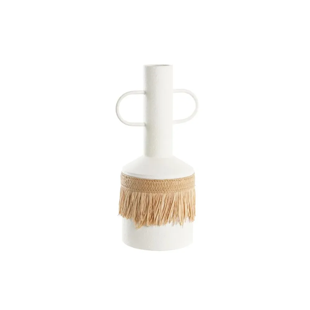 Vază DKD Home Decor Alb Natural Metal 20 x 16 x 40 cm