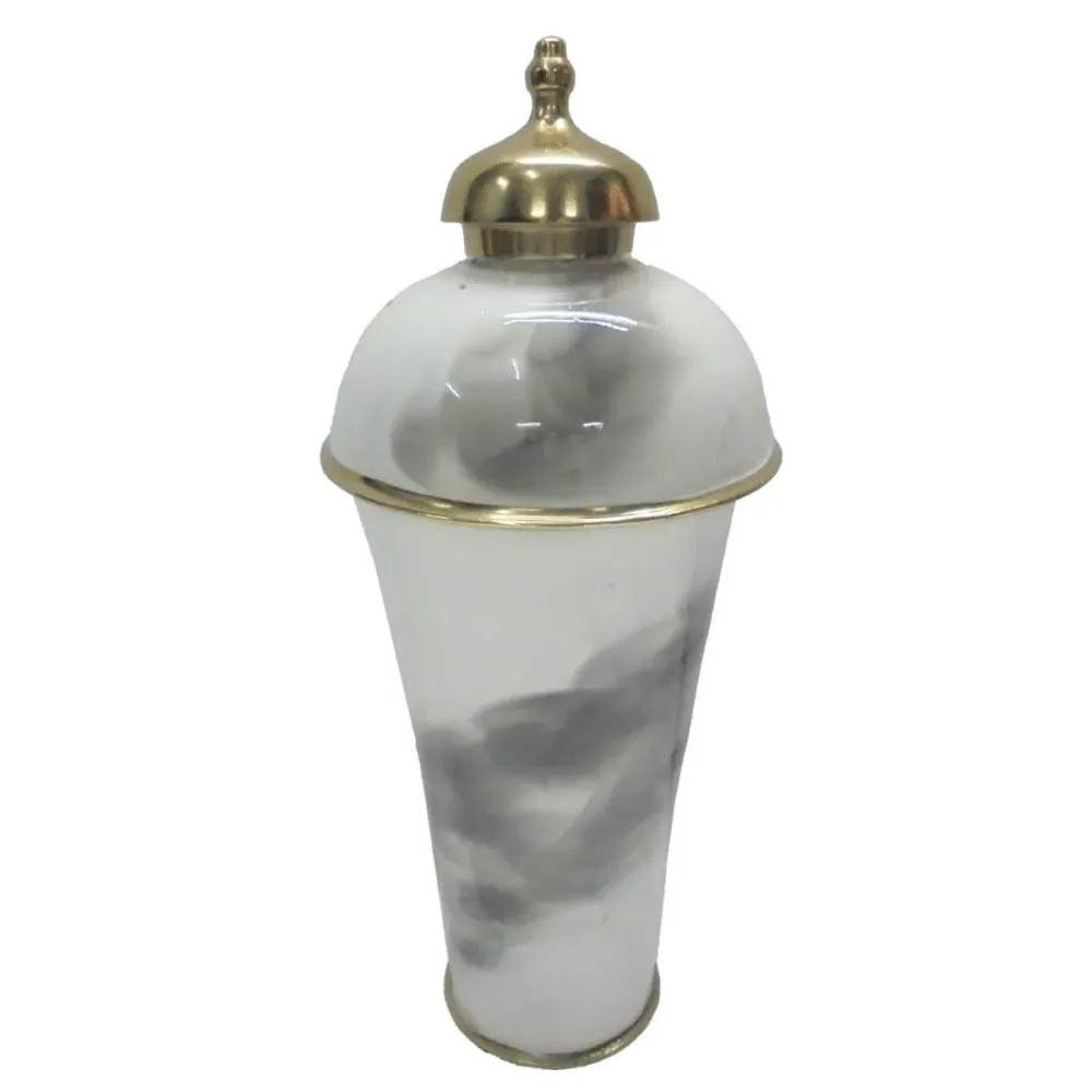 Vază DKD Home Decor Auriu* Aluminiu Bicolor Fier Modern (17 x 17 x 41 cm)